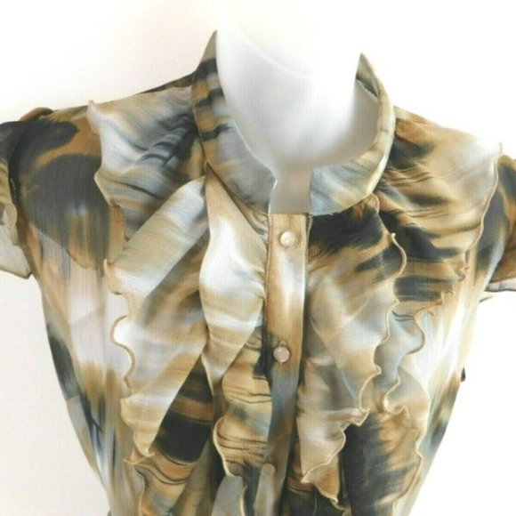 Speak 2 Me Ruffled Sleeve Front Top Med - Picture 4 of 12